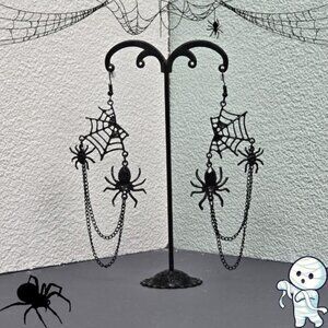 🎃 Gothic Black Spider Web‎ Earrings (NWOT)